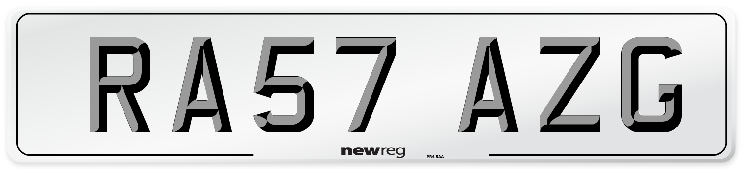 RA57 AZG Number Plate from New Reg